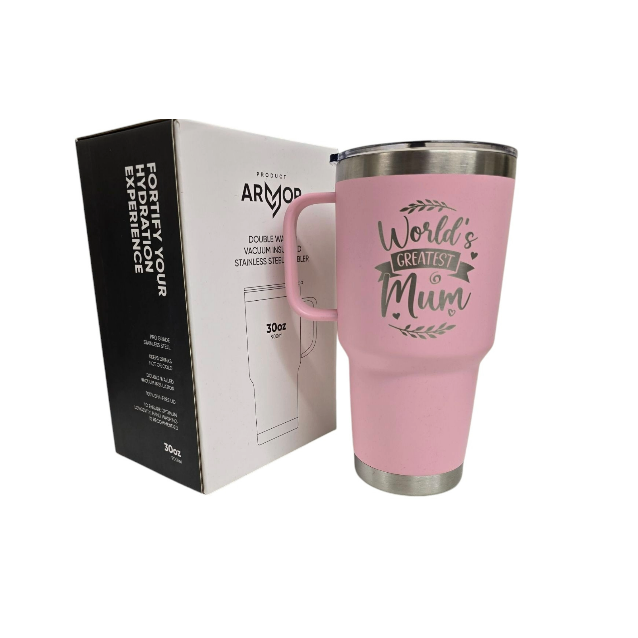 Product Armor Stainless Steel Tumbler - With Handle - Worlds Best Mum